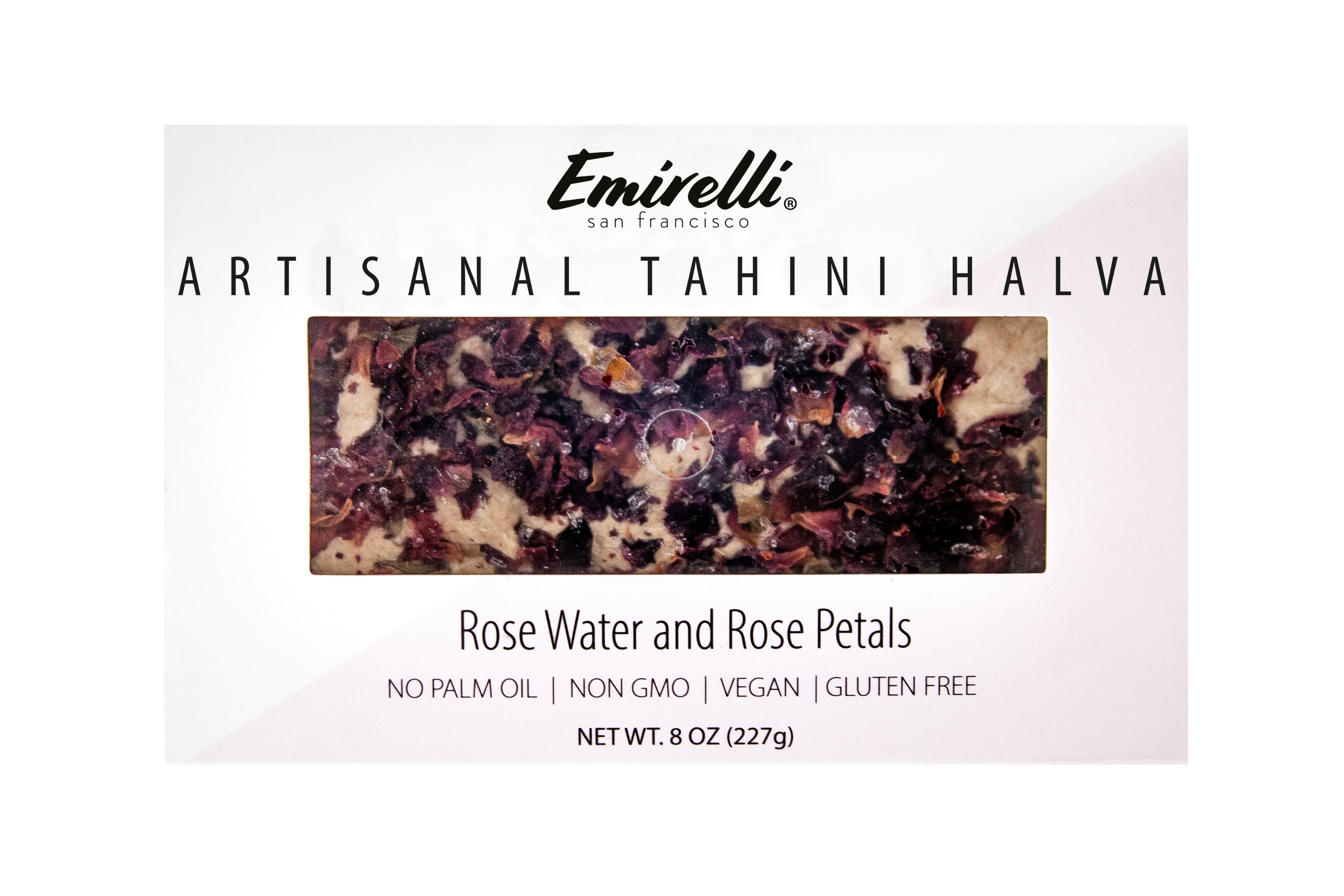 Emirelli Artisanal Tahini Halva Dessert - Rose Water & Rose Petals