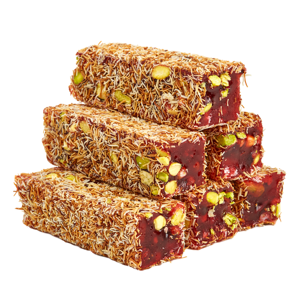 Shredded Wheat, Pomegranate and Pistachios Turkish Delight