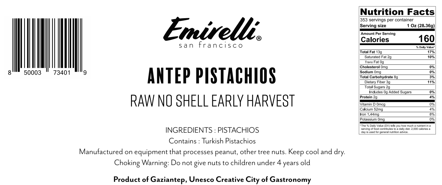 Buy Bulk Antep Pistachios - Raw, Early Harvest, No Shells