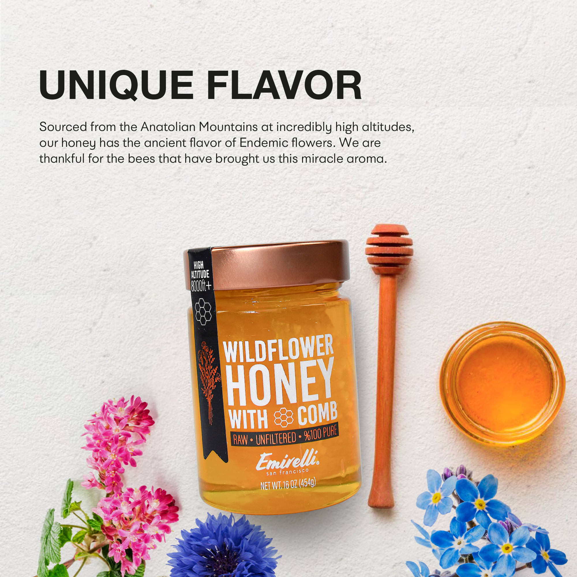 Emirelli Wildflower Honey with Comb